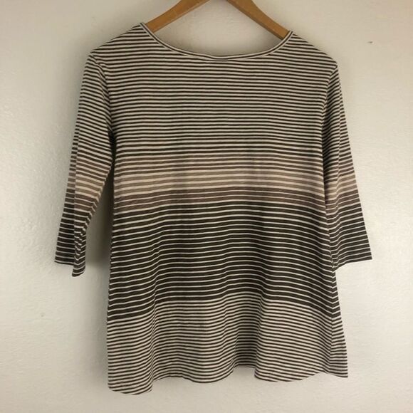 Anthropologie striped beaded arround neck neutral brown size XS. New with tags - Picture 6 of 7